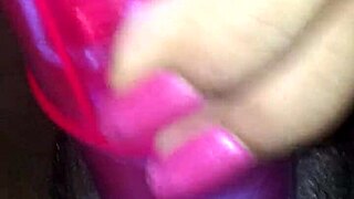 Ex Ebony Girlfriend Uses Vibrator and Sucks Cock