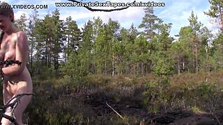 Naughty amateur couple plays adult costumed fuck games in lingerie and stockings outdoors. They enjoy blowjob and hardcore action in private nude session.