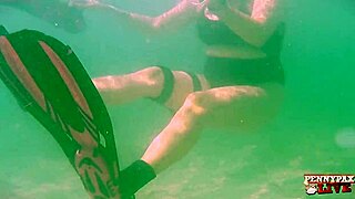Blonde milf Penny Pax masturbates pussy underwater with big tits and ass