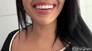 Intriguing tattooed teen prostitute gets facial in outdoor doggystyle from Brazilian babe