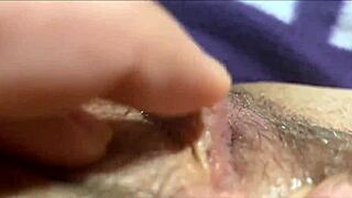 close up of big clit orgasm from vaginal masturbation