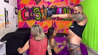 i watched this virgin sapatona suck and fuck her busty friend better than any woman with extreme deepthroat choking