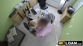 Beautiful Blondie Bent Over And Fucked Hard In Office With Intense Doggystyle Action