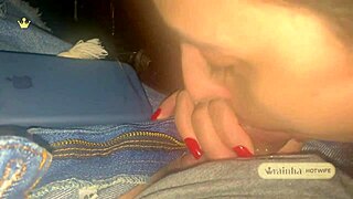 I gave my husband a hot blowjob inside the cinema