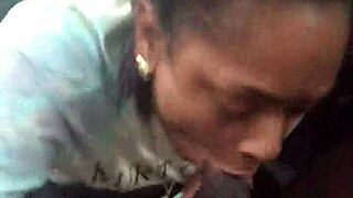 Ebony Slut Gives Sloppy Public Blowjob In Car With Deepthroat And Cum Covered Face