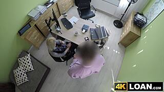 Beautiful Blondie Bent Over And Fucked Hard In Office With Intense Doggystyle Action