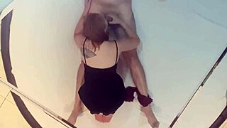 Redhead milf, give me that blowjob and handjob in lingerie until I cum a lot.