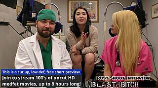 Mina Moon's back blasted with cum in POV nurse scene