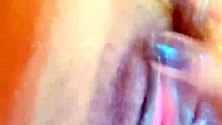 Bold Latina Masturbates with Dildo in Jeans Shorts