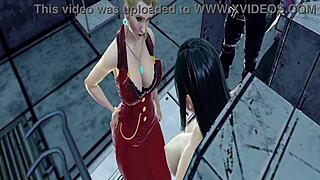 Tifa suffers from ocelots machine with big tits in bdsm!