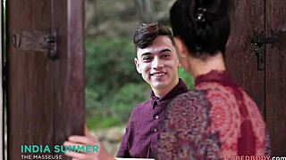 you must be new around here... i mean, india summer's oiled massage turns into bent over doggystyle