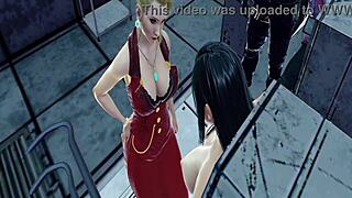 Tifa suffers from ocelots machine with big tits in bdsm!
