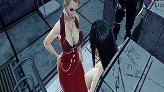 Tifa suffers from ocelots machine with big tits in bdsm!