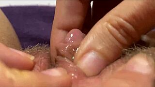 close up of big clit orgasm from vaginal masturbation