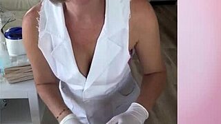 Blonde Russian Nurse Reveals Her Shaved Tight Pussy In Hospital Fetish Play