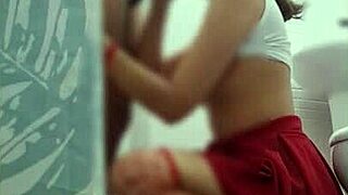 Spy on my stepsister bringing her teacher home for intimate doggystyle creampie under miniskirt - what a hidden cam find!