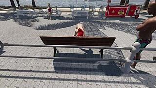 i played caroline's fantasies part one with redhead outdoor masturbation on the beach.