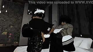 This femboy takes rough pounding from two huge black cocks in group session