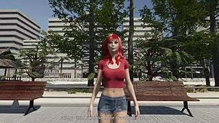 i played caroline's fantasies part one with redhead outdoor masturbation on the beach.