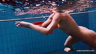 oh gosh, sexy naked twat avenna is swimming nude in the pool with her tight russian pussy and european babe ass on display