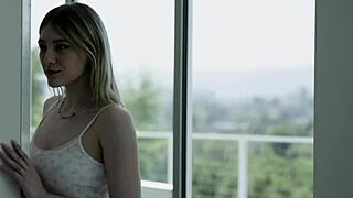 Stunning busty blonde lesbian milf seduces tattooed teen 18+ blondie with kissing. They enjoy wet pussy fucking and orgasm in lingerie.