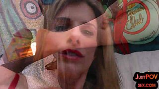 why does this busty pov milf in lingerie give footjob then take dirty talk fucking with blowjob?