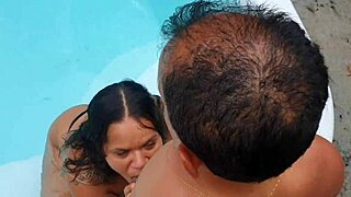 Famous dwarf on honeymoon at beach with brazilian big ass amateur