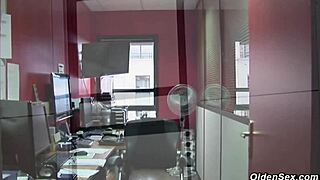 french business woman in office with redhead mature cougar vibe