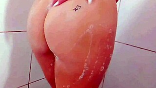 muscular fitness guy stretches cock in lingerie workout pov with athletic blowjob and big pussy action