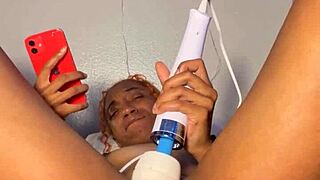 she experiences a thrilling late night panty stuffing orgasm with her ebony big pussy spread wide