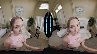 Your wife doesn't have double Ds like me. Fucking the babysitter in VR with Scottish wife watching.