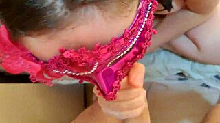 Masked student delivers another cute passionate blowjob