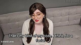 Secretary gets heavy cum facial from boss with big cock