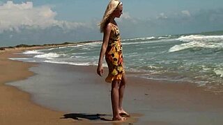 gorgeous teen 18+ agnes bathes her beautiful naked body in the ocean waves