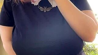 Alt milf nextdoor smokes outback! Fat bbw with big natural tits and curvy ass in thong panties chubby and kinky outdoor fetish action!