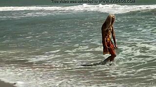 gorgeous teen 18+ agnes bathes her beautiful naked body in the ocean waves