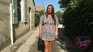 hey mila's trying out another guy with her french couple in this outdoor chubby group scene