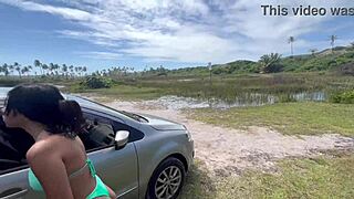 i went by car with my friends to a bush and we had a good time in the middle of the woods