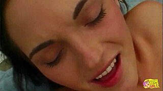 Big nipples harden fast! Lesbian pinches them outdoors leading to gaping orgasm.