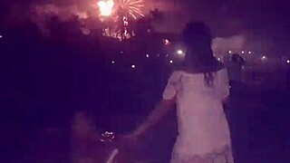 Famous dwarf on honeymoon at beach with brazilian big ass amateur