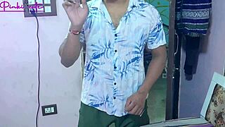 hot ravinadesi stepsister gets naked spreading shaved tight pussy in front of saloon man during hairy choot shaving