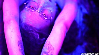 this brunette babe poses in lingerie and caresses herself solo in the bathroom