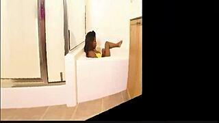 Lesbian Mia Peach and Interracial Babe Dive into Bold Bathroom Sex with Big Tits Licking and Muff Diving