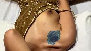 double penetration with dick and dildo for asian amateur slut