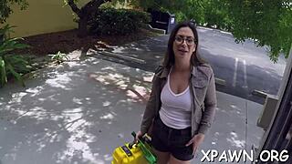 dilettante in the back room feels wet pussy excitement from rough hardcore fucking and sucking in european casting