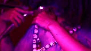 this brunette babe poses in lingerie and caresses herself solo in the bathroom