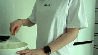 the stepbrother stops the half-sister from making cake. they connect intimately instead.