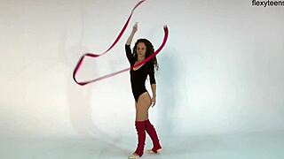 Anna Ocean Suggests Flexible Stretching as Hot Brunette Ballerina with Small 18+ Tits