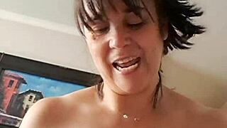 Stepmom with big natural tits and fat bbw body teases stepson in homemade solo glamour lingerie roleplay until he cums.