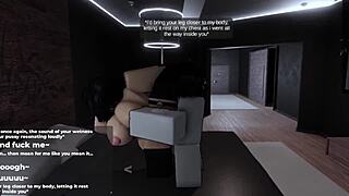 Roblox Game Turns Intense as Cute Big-Ass Girl Loses Control in Sexy Claiming Scenario.